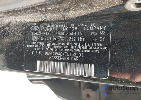 2014 Hyundai Accent Se z USA, uszkodzony, nr VIN KMHCU5AEXEU152291